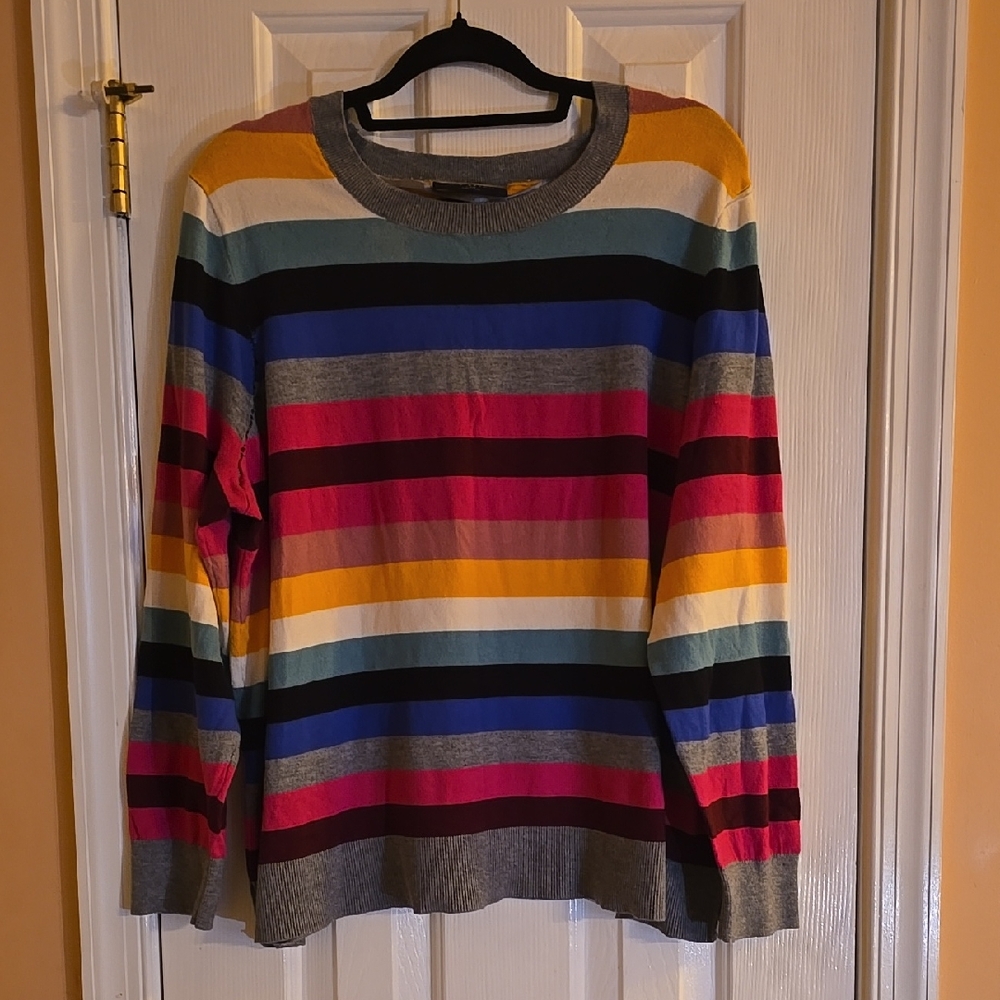 Lane Bryant Gray and Yellow Knit Top